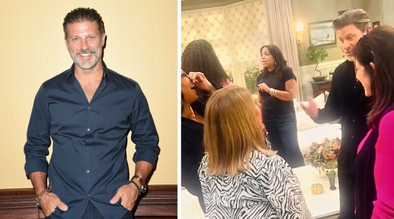 Greg Vaughan on the set of Beyond the Gates