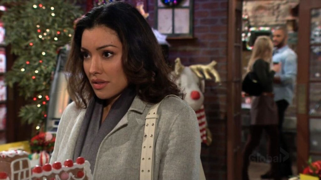 Audra is upset with Holden and Claire in background on The Young and the Restless recap