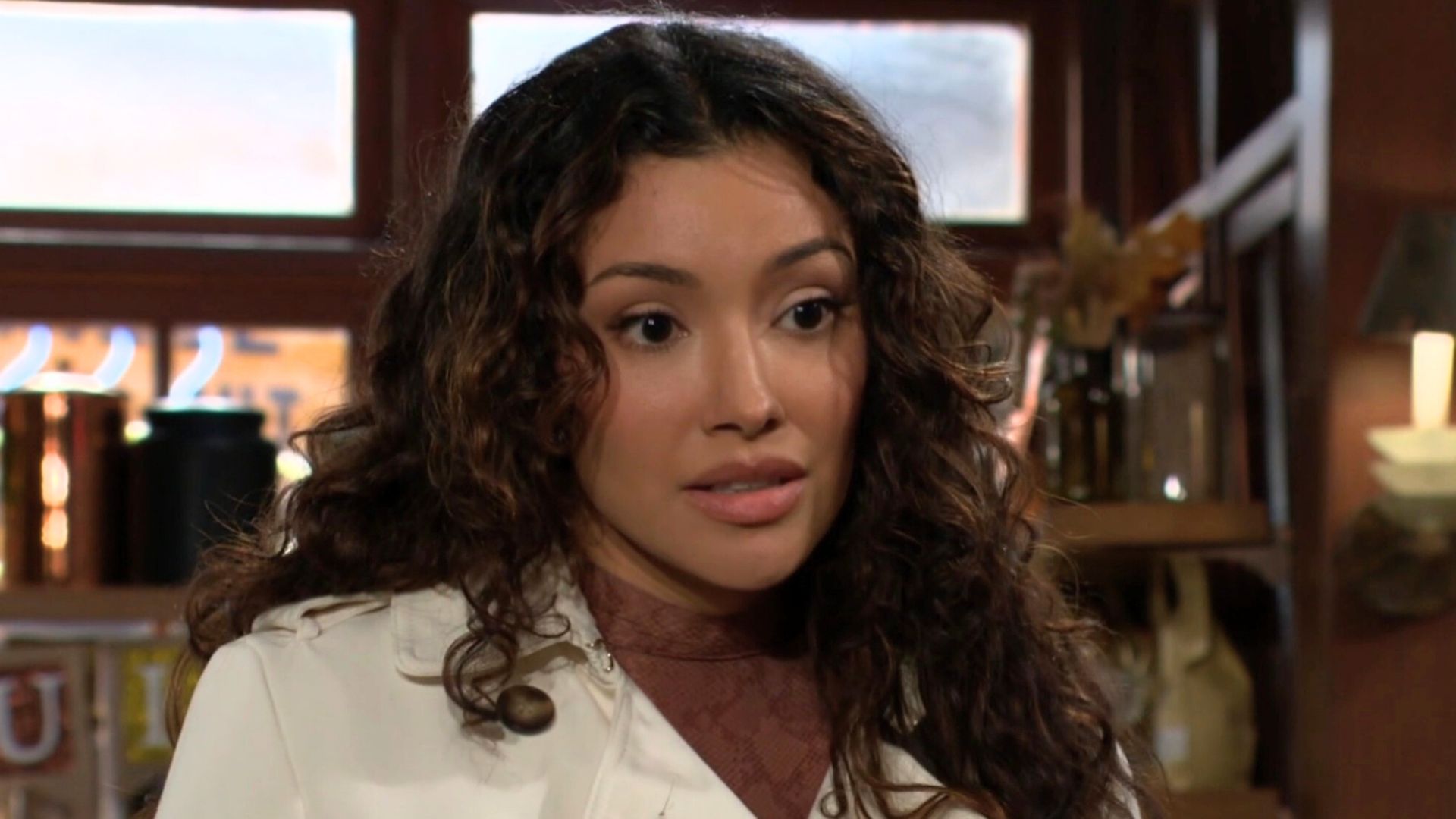 Audra looking upset at Crimson Light on The Young and the Restless Recap