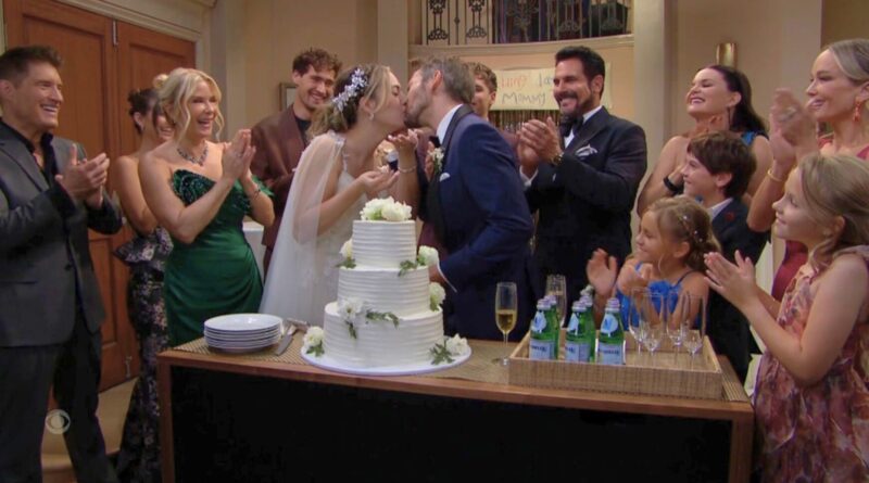 Hope and Liam cut the wedding cake on The Bold and the Beautiful recap