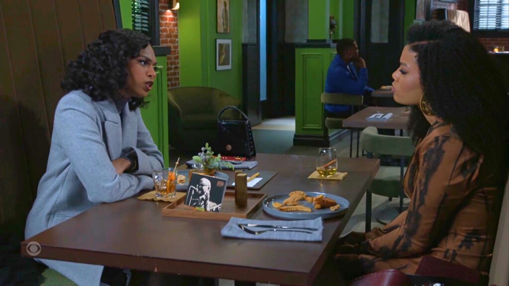 Kat and Eva at Uptown arguing on Beyond the Gates