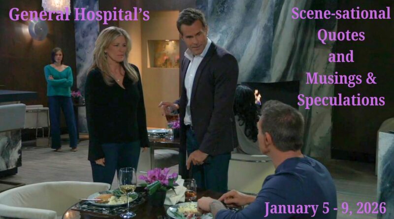 Willow watches Drew argue with Carly and Jason on General Hospital