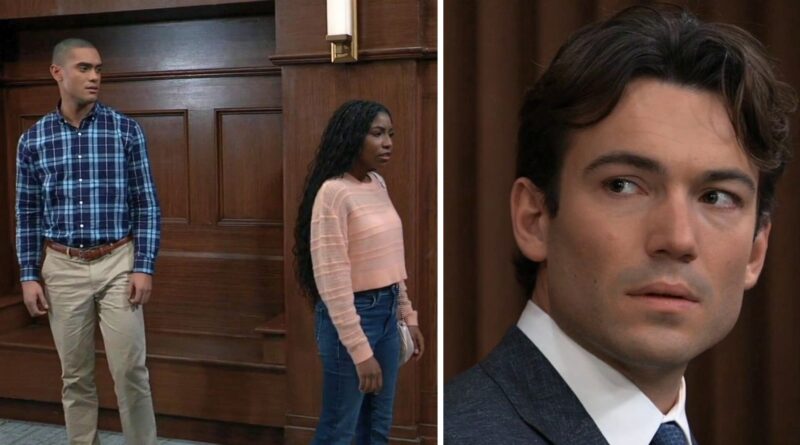 Trina and Kai after Michael's testimony on General Hospital recap