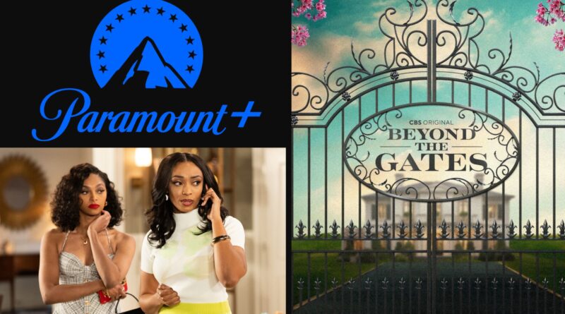 Paramount+ and Beyond the Gates logos, Kat and Chelsea
