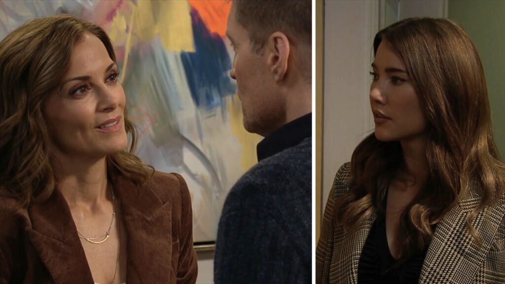 Steffy overhears Deacon and Taylor talking on The Bold and the Beautiful recap