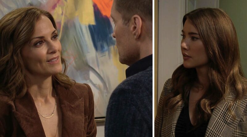 Steffy overhears Deacon and Taylor talking on The Bold and the Beautiful recap