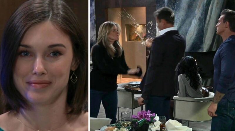 Willow smiles when Carly pushes Drew on General Hospital recap
