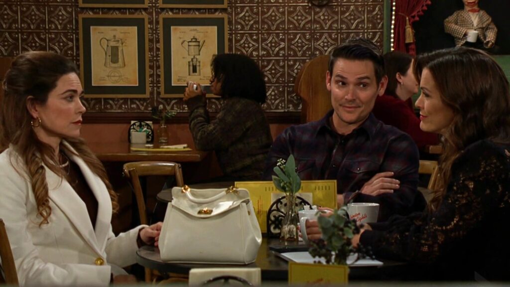 Victoria, Adam, and Chelsea conspire at Crimson Lights on The Young and the Restless recap