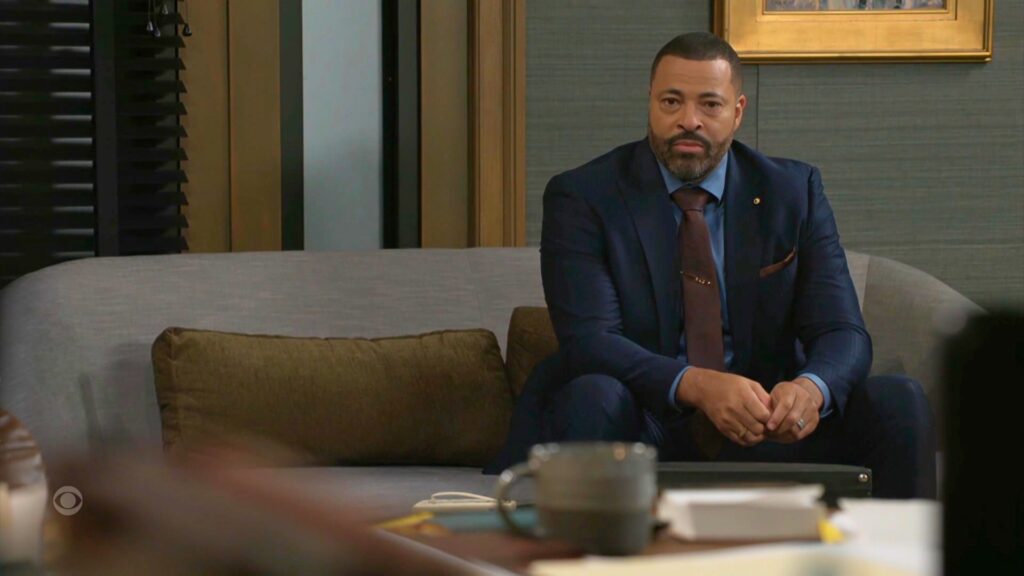 Bill Hamilton stares at the poisoned tea cup on Beyond the Gates