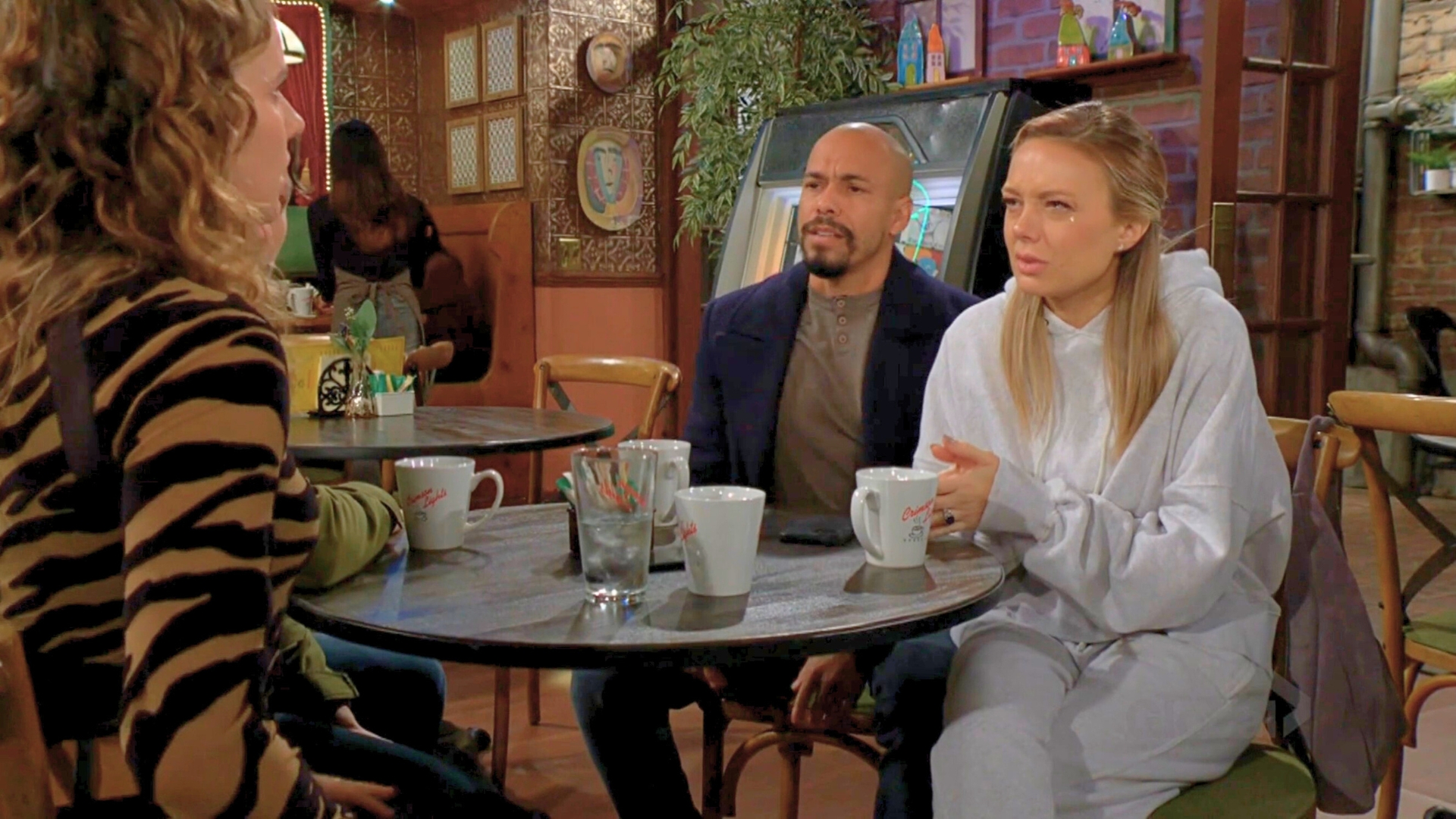 Abby and Devon talk to Daniel and Tessa at Crimson Lights on The Young and the Restless recap